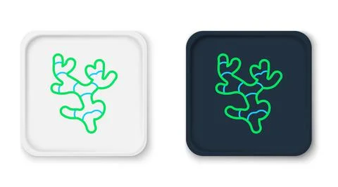 Line Ginger root icon isolated on white background. Colorful outline concept. Stock Illustration
