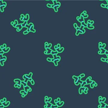 Line Ginger root icon isolated seamless pattern on blue background.  Vector Stock Illustration
