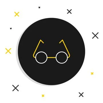 Line Glasses icon isolated on white background. Eyeglass frame symbol. Colo.. Stock Illustration