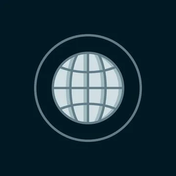 Line Global technology or social network icon isolated on black background... Stock Illustration