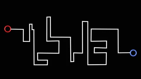 The line goes from point A to point B. Overcoming the path. Stock Footage 167256750