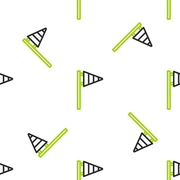 Line Golf flag icon isolated seamless pattern on white background. Golf equ.. Stock Illustration