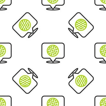 Line Golf label icon isolated seamless pattern on white background. Vector 스톡 일러스트