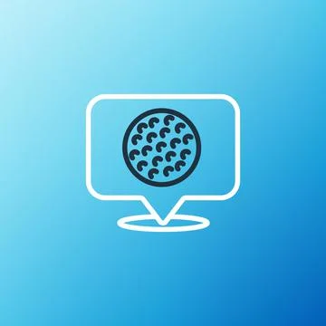 Line Golf label icon isolated on blue background. Colorful outline concept Stock Illustration
