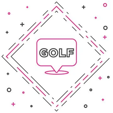 Line Golf label icon isolated on white background. Colorful outline concept.. Stock Illustration