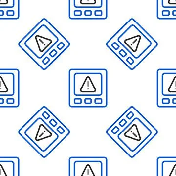 Line Gps device error icon isolated seamless pattern on white background Stock Illustration