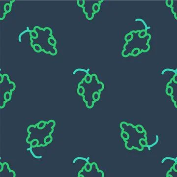Line Grape fruit icon isolated seamless pattern on blue background. Vector Illustrazione stock