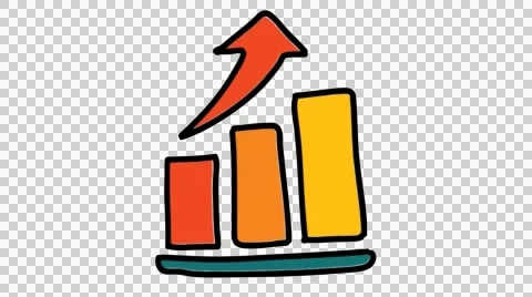 Line Graph bar icon up hand drawn illustration animation sketch transparent Stock Footage 44824684