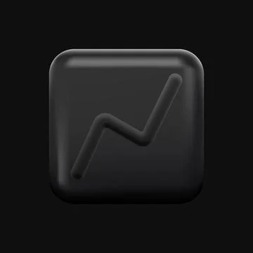 Line Graph Black 3D Icon Illustrazione stock