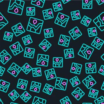 Line Graph, chart, diagram, infographic icon isolated seamless pattern on black Stock Illustration