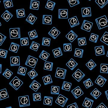 Line Graph, chart, diagram, infographic icon isolated seamless pattern on b.. イラスト素材