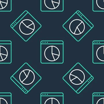 Line Graph, chart, diagram, infographic icon isolated seamless pattern on b.. Stock Illustration