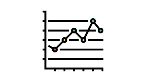 Line graph color icon animation Stock Footage 224934530