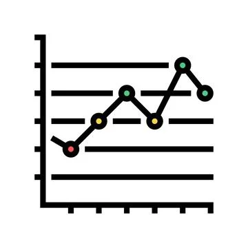 Line graph color icon vector illustration イラスト素材