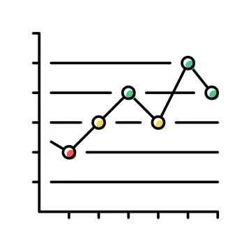 Line graph color icon vector illustration イラスト素材