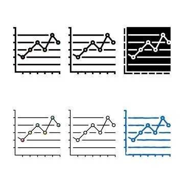 Line graph color simplified icon vector Illustrazione stock