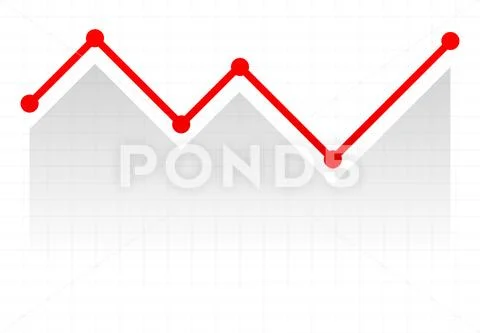 Line graph element. Graph, chart over gridded background. Vector ...