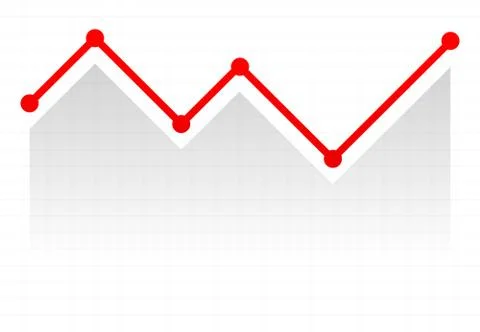 Line graph element. Graph, chart over gridded background. Vector. Illustrazione stock