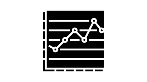 Line graph glyph icon animation Stock Footage 222817452