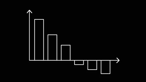 Line graph icon animation, isolated on white and black backgrounds Stock Footage 139533300