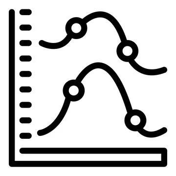 Line graph icon with data points Stock Illustration