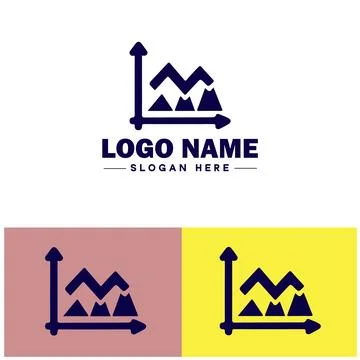 Line graph icon Line chart Line plot Line diagram flat logo sign symbol edi.. 스톡 일러스트