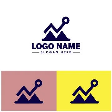 Line graph icon Line chart Line plot Line diagram flat logo sign symbol edi.. Ilustración de archivo
