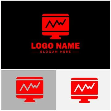 Line graph icon Line chart Line plot Line diagram flat logo sign symbol edi.. Ilustración de archivo