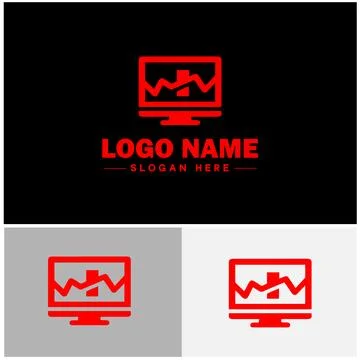 Line graph icon Line chart Line plot Line diagram flat logo sign symbol edi.. Ilustración de archivo