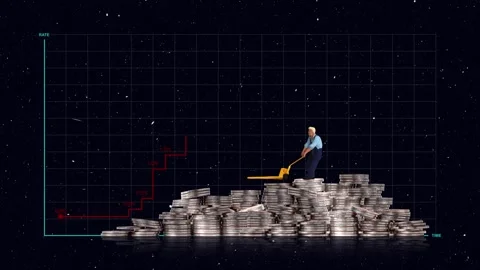 A line graph of interest rates that continue to rise. Video stock 258096010