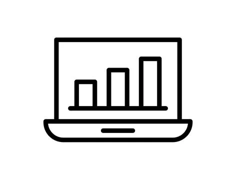 Line Graph on Laptop Screen Representing Data Growth and Business Success 스톡 일러스트
