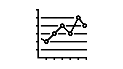 Line graph line icon animation Stock Footage 224405267