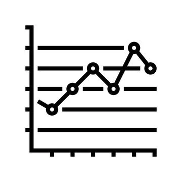 Line graph line icon vector illustration イラスト素材