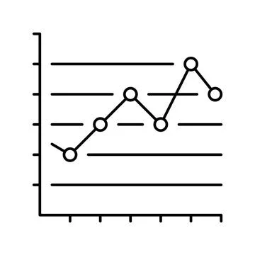 Line graph line icon vector illustration イラスト素材