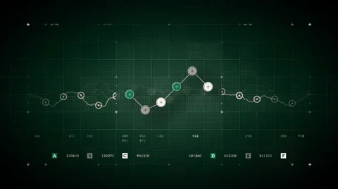 Line Graph Loop Green Stock Footage 47922745