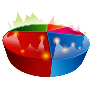 Line graph pie chart Stock Illustration