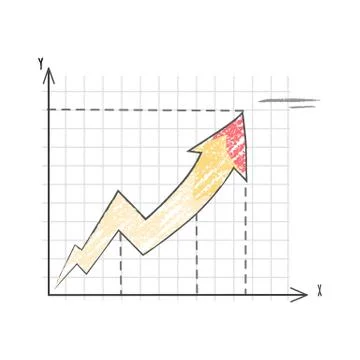 Line Graph Representing Data Vector Illustration Illustrazione stock