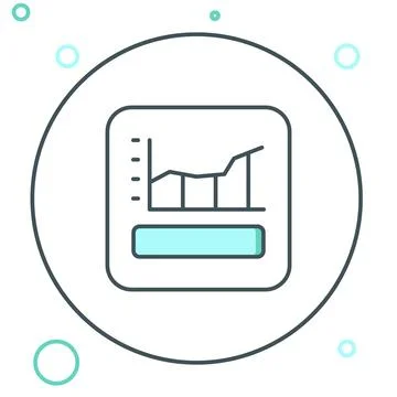 Line Graph, schedule, chart, diagram, infographic, pie graph icon isolated .. Stock Illustration