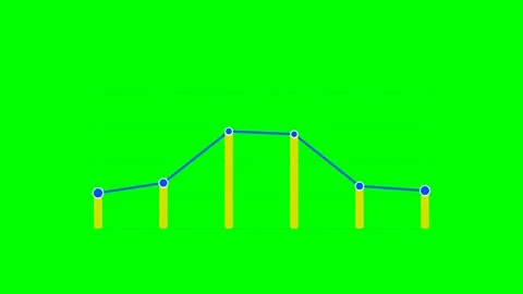 A line graph showing changing business data points on a vibrant green screen Stock Footage 340267054