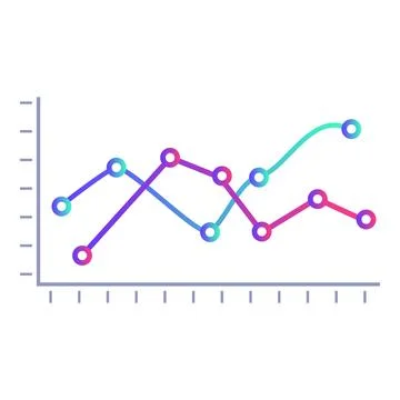 Line graph showing different data sets with upward trend Illustrazione stock