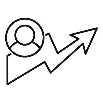 Line graph showing improvement and personal growth Stock Illustration