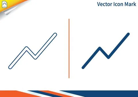 Line graph showing increase vector icon mark concept design. Stock Illustration