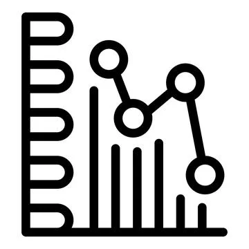 Line graph showing market trend with decreasing values Stock Illustration