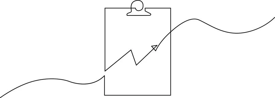 A line graph showing a sudden increase in data points within a specific ran.. 库存插图