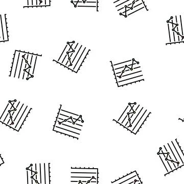 Line graph vector seamless pattern Illustrazione stock