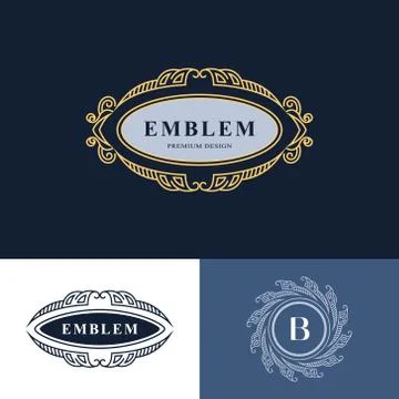 Line graphics monogram. Elegant art logo design. Emblem. Graceful template.    Stock-Illustration