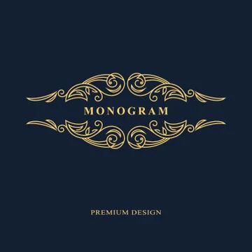 Line graphics monogram. Elegant art logo design. Emblem. Graceful template.   Illustrazione stock