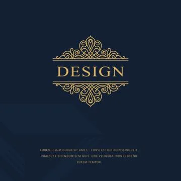 Line graphics monogram. Elegant art logo design. Emblem. Graceful template.   Illustrazione stock