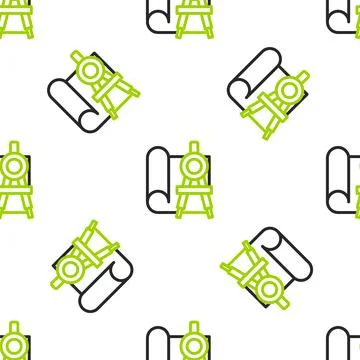 Line Graphing paper for engineering and drawing compass icon isolated seamless Stock Illustration