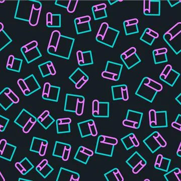 Line Graphing paper for engineering icon isolated seamless pattern on black Illustrazione stock